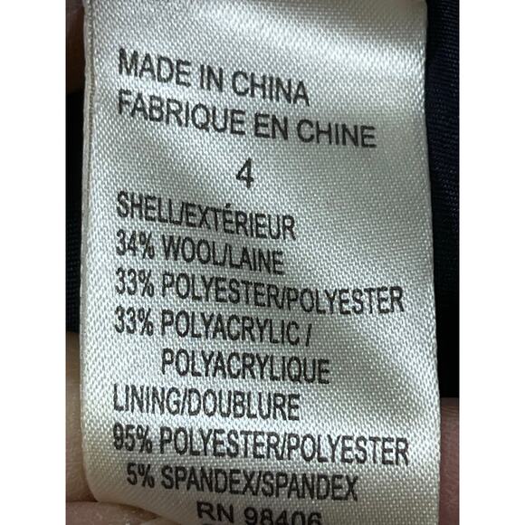 Theory Women’s Size 4 Blue Wool Blend Side Zip Lined Pencil Skirt Career Office - Picture 4 of 8